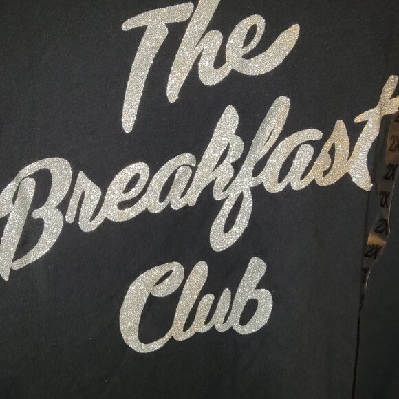 Breakfast Club Tee 2x Lot 2 NEW T Shirt 18 20 Black Silver Glitter White Warhol - Picture 8 of 13